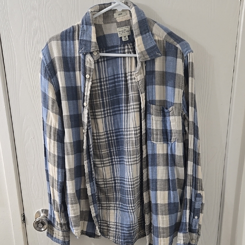 Eddie Bauer Men's Blue Plaid Shirt